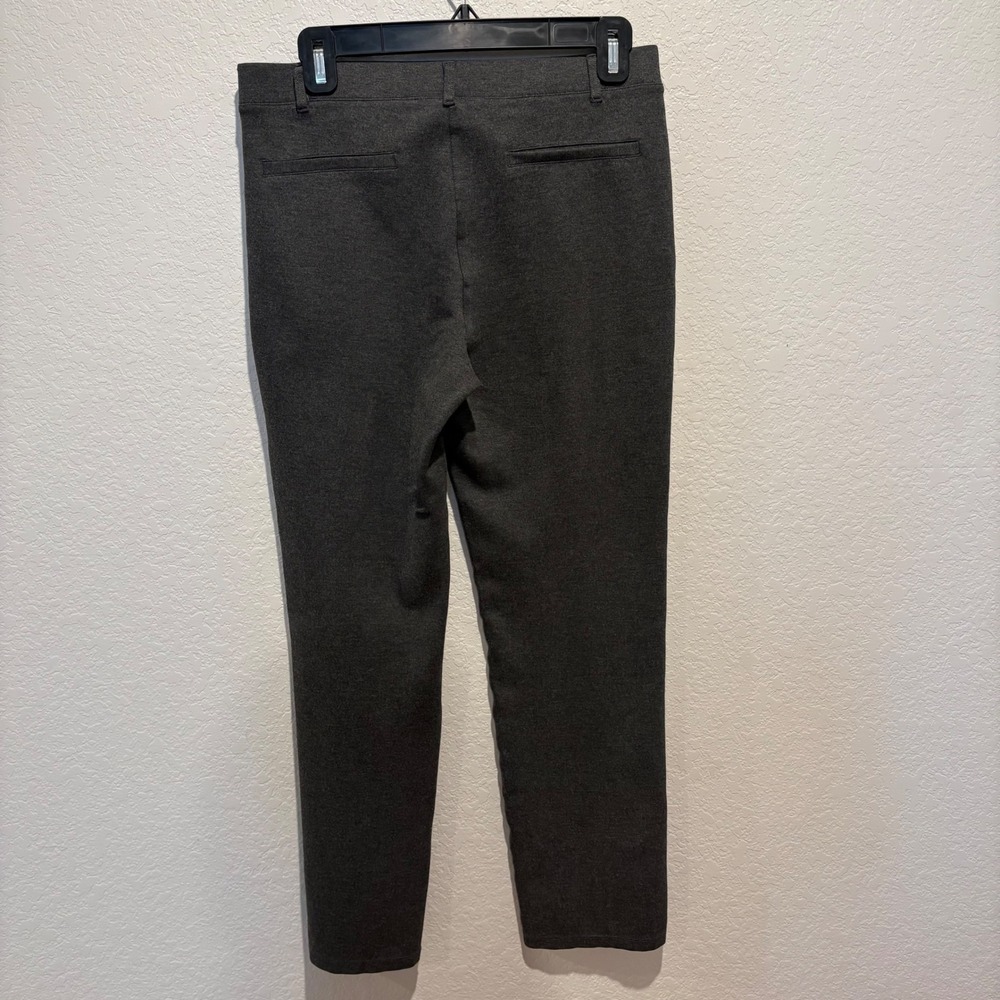 Quince Ultra-Stretch Ponte Straight Leg Pants Charcoal Gray Medium LB24720 - Picture 3 of 7